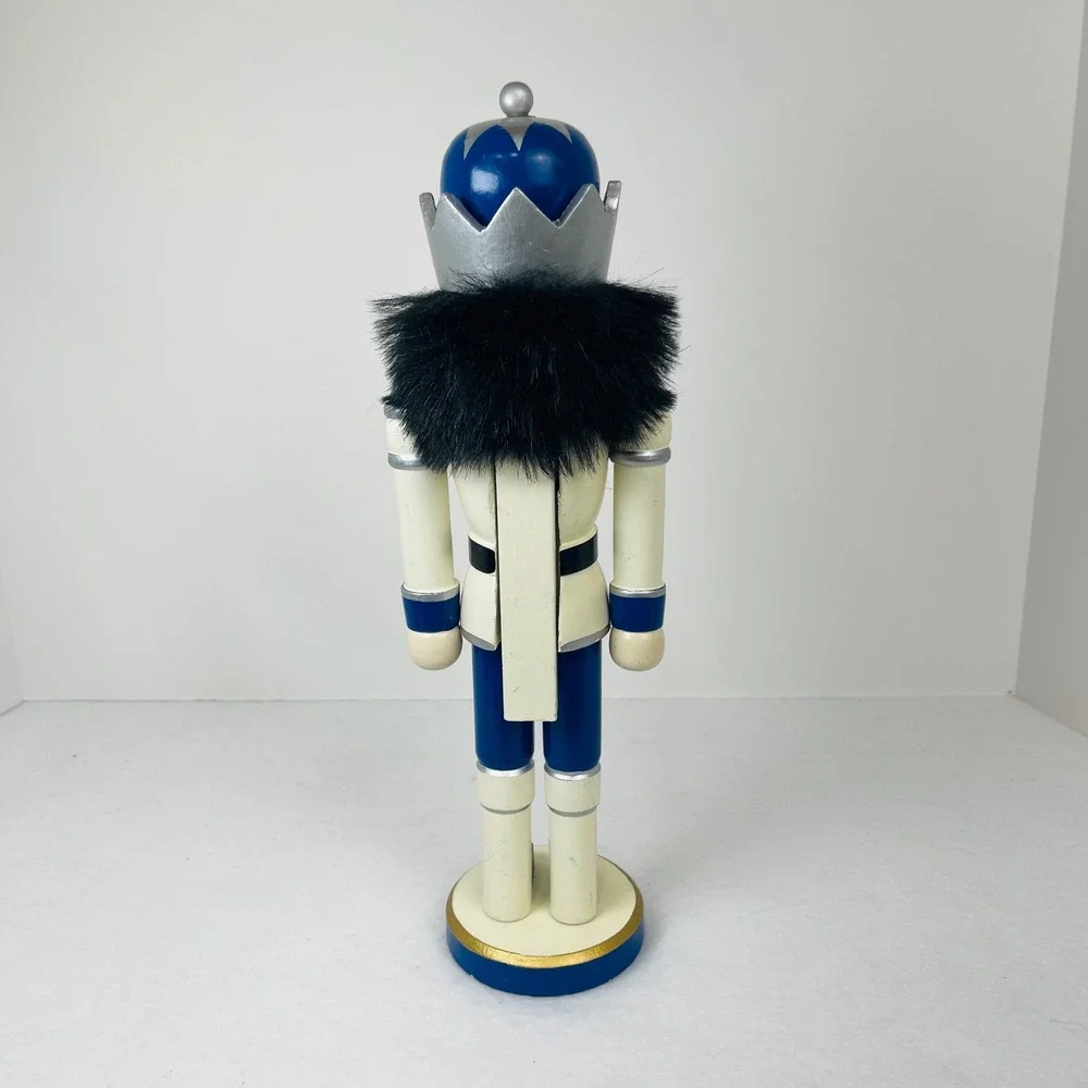 Blue and Silver Wooden Nutcracker King Christmas Holiday Decor 12 Inch